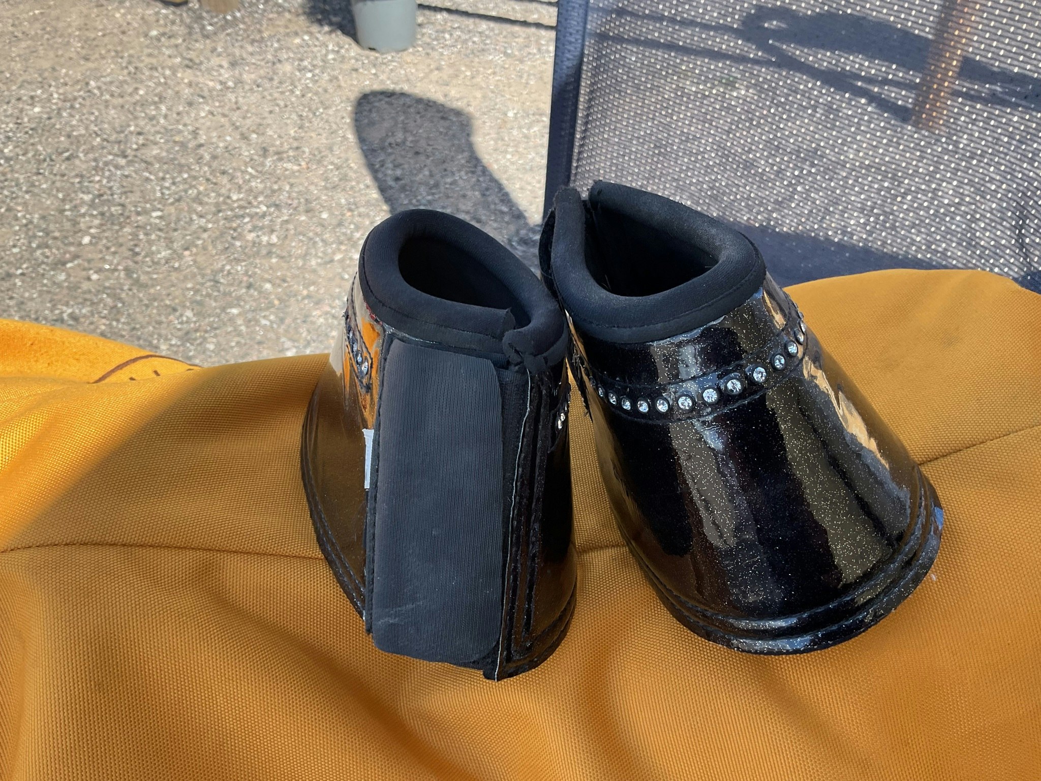 Boots med glitter,svarta med bling,L