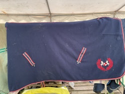 Fleecetäcke 165 cm,blått, hål vid manken