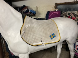Equiline schabrak, vitt, ngn fläck, med sverigeflagga, F