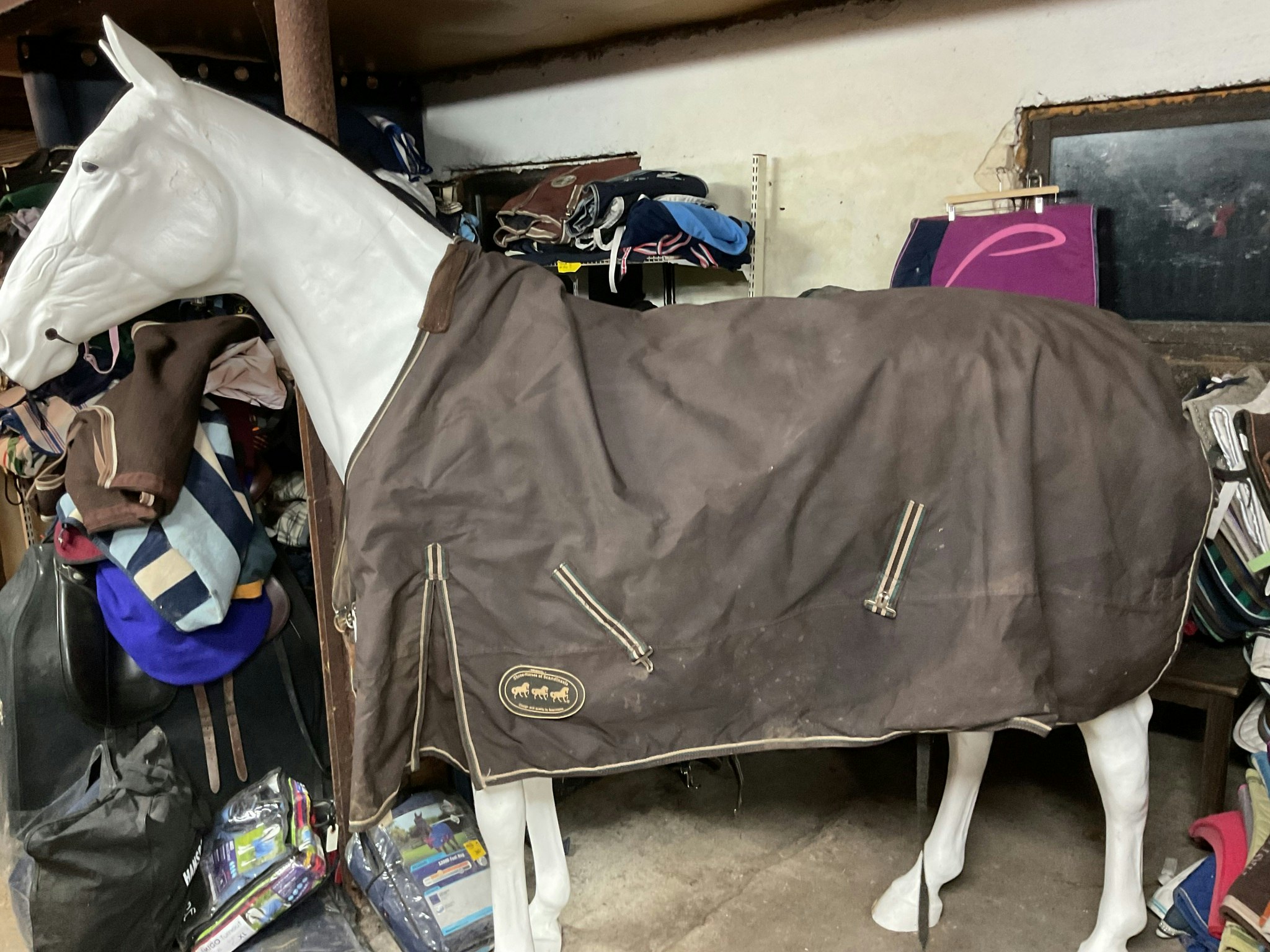 Three horses täcke, brunt, 165 cm, 200 gr