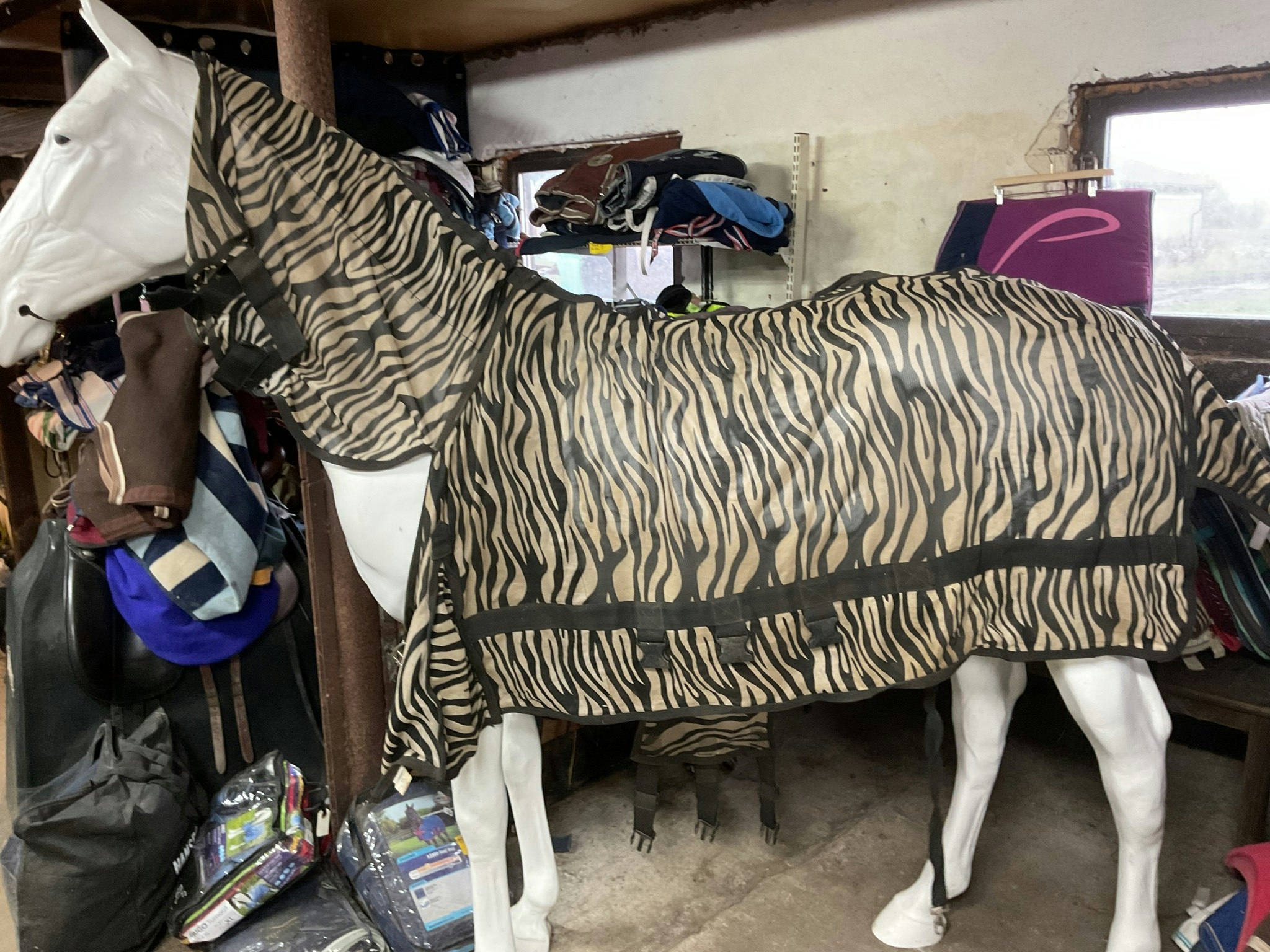 Flugtäcke med hals, otvättat. 125 cm