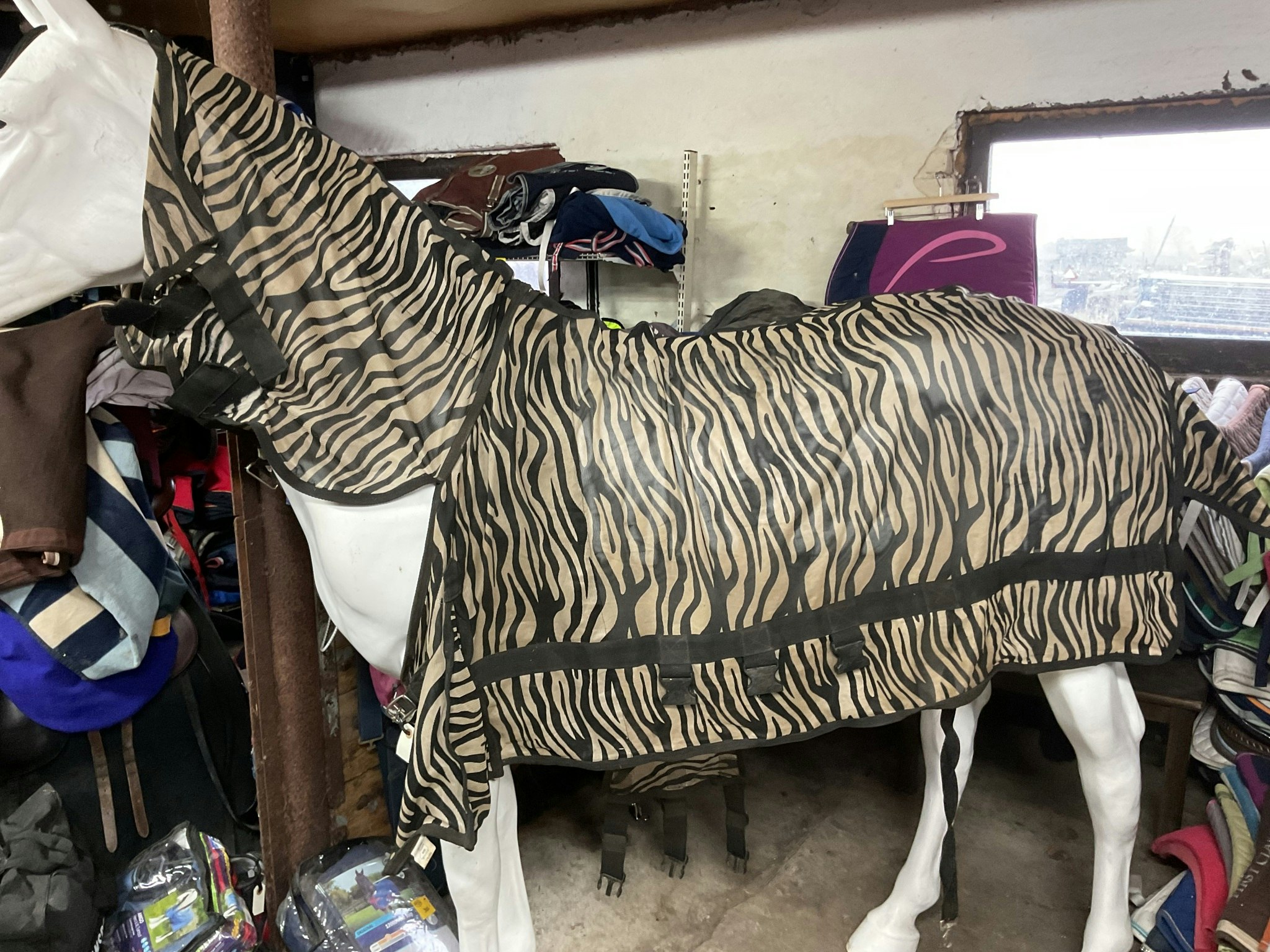 Flugtäcke med hals, otvättat. 125 cm