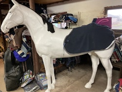 Ländtäcke, fleece, blå,cob