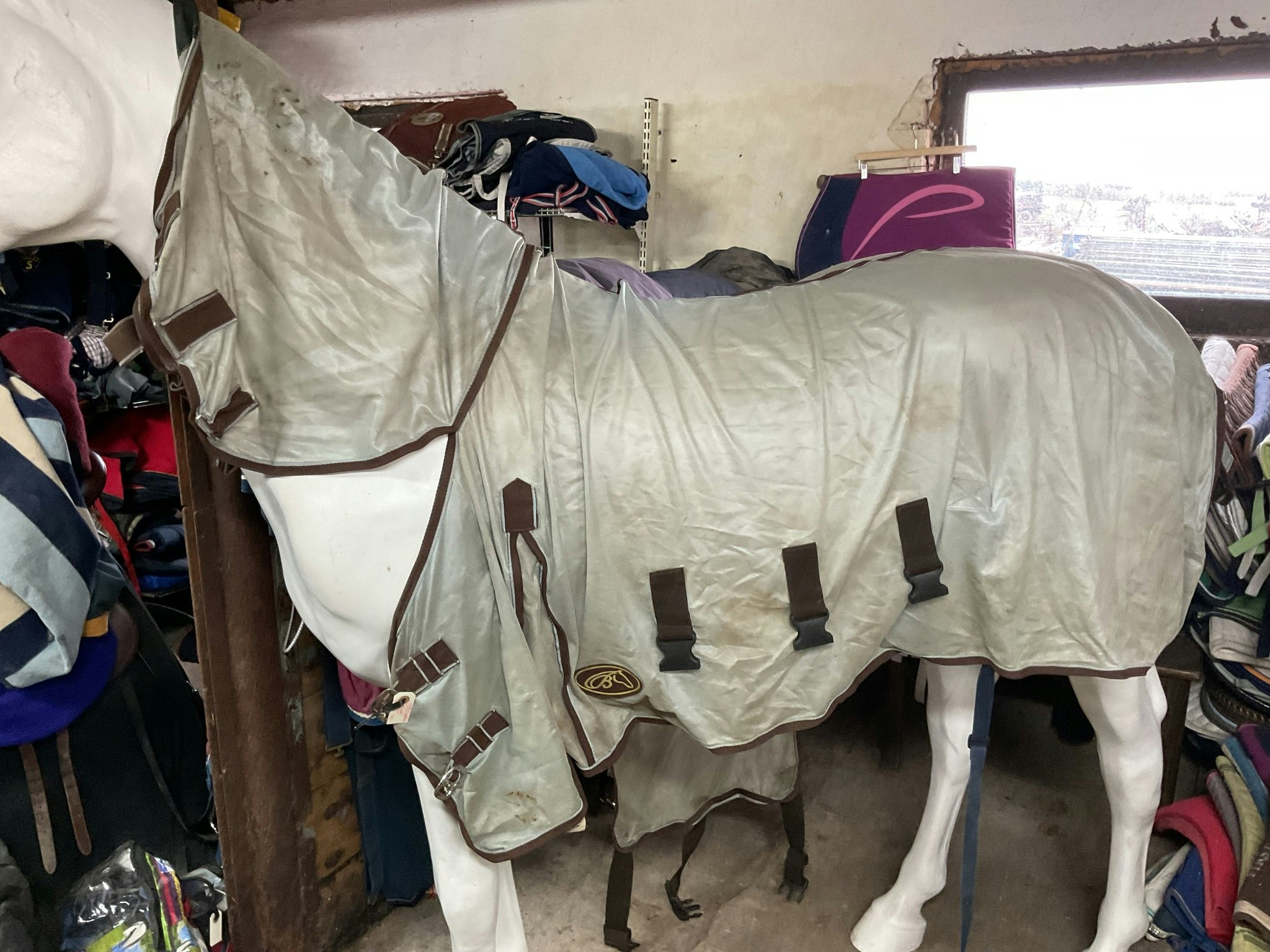 Flugtäcke med hals, otvättat, 135 cm