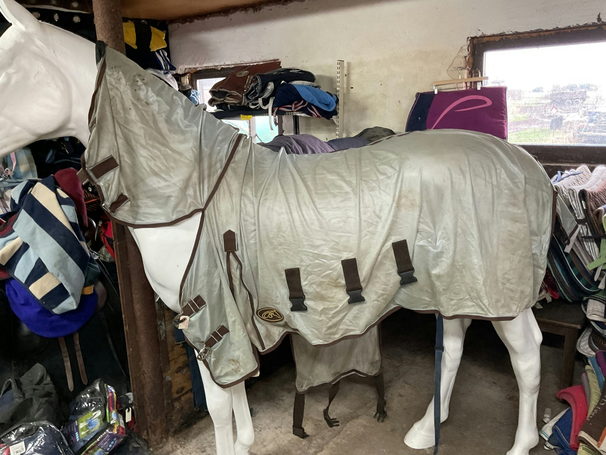 Flugtäcke med hals, otvättat, 135 cm