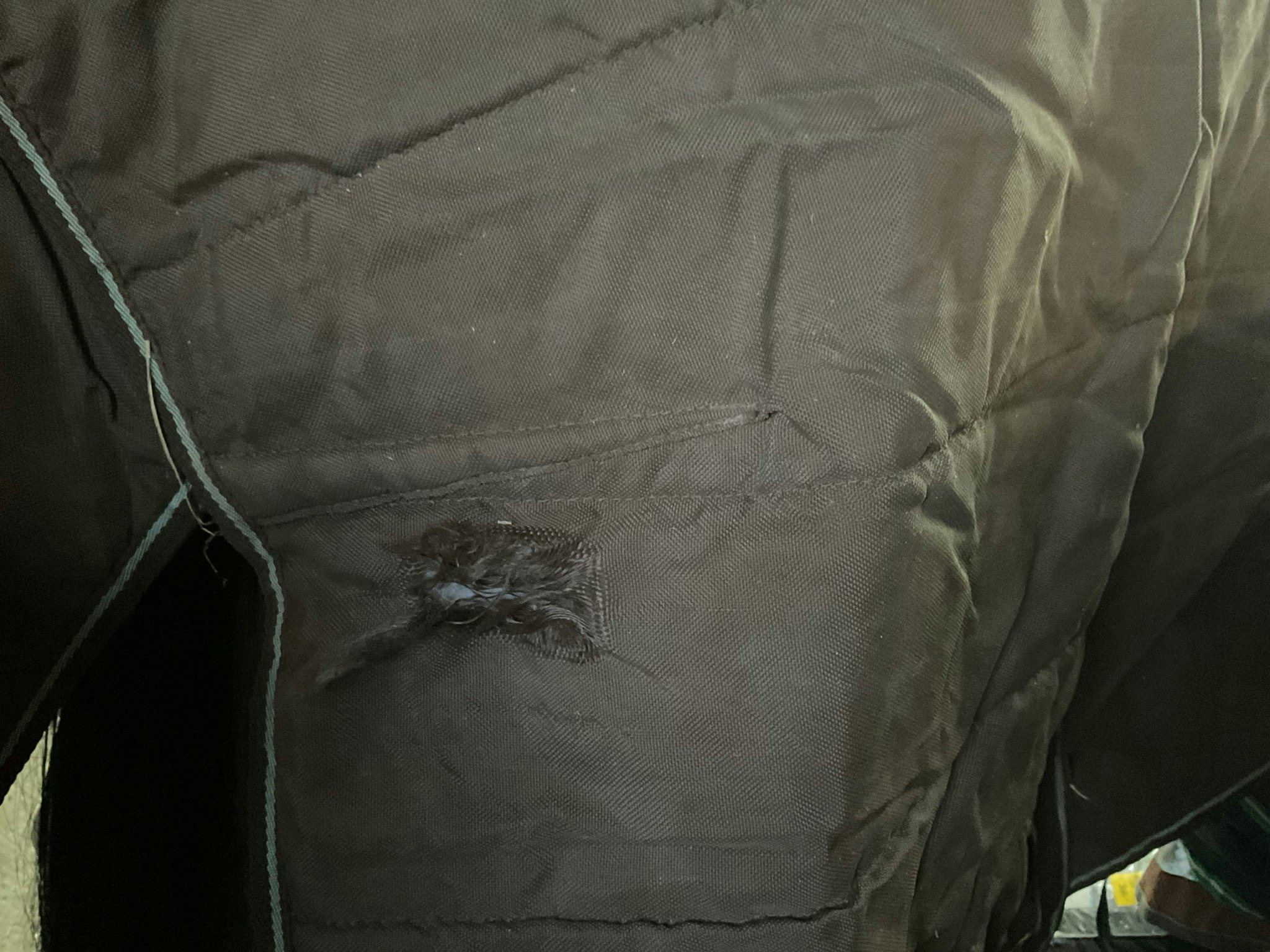 Svensk ridsport täcke, brunt, 250 gr, 145 cm, 2 hål, otvättat