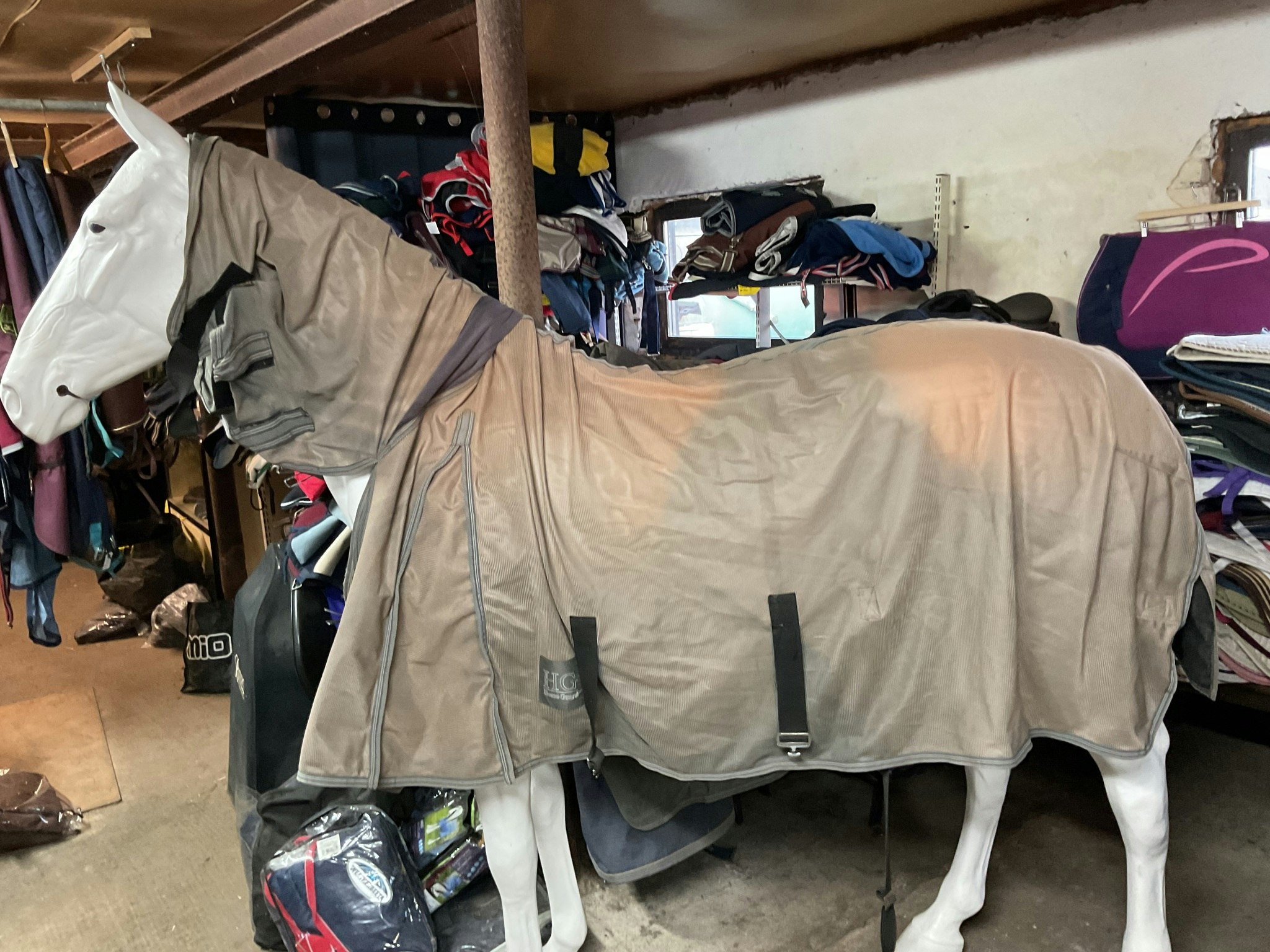 Flugtäcke med fast hals, otvättat, 165 cm