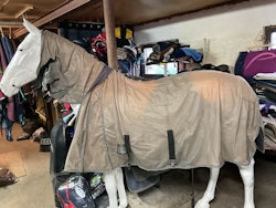 Flugtäcke med fast hals, otvättat, 165 cm