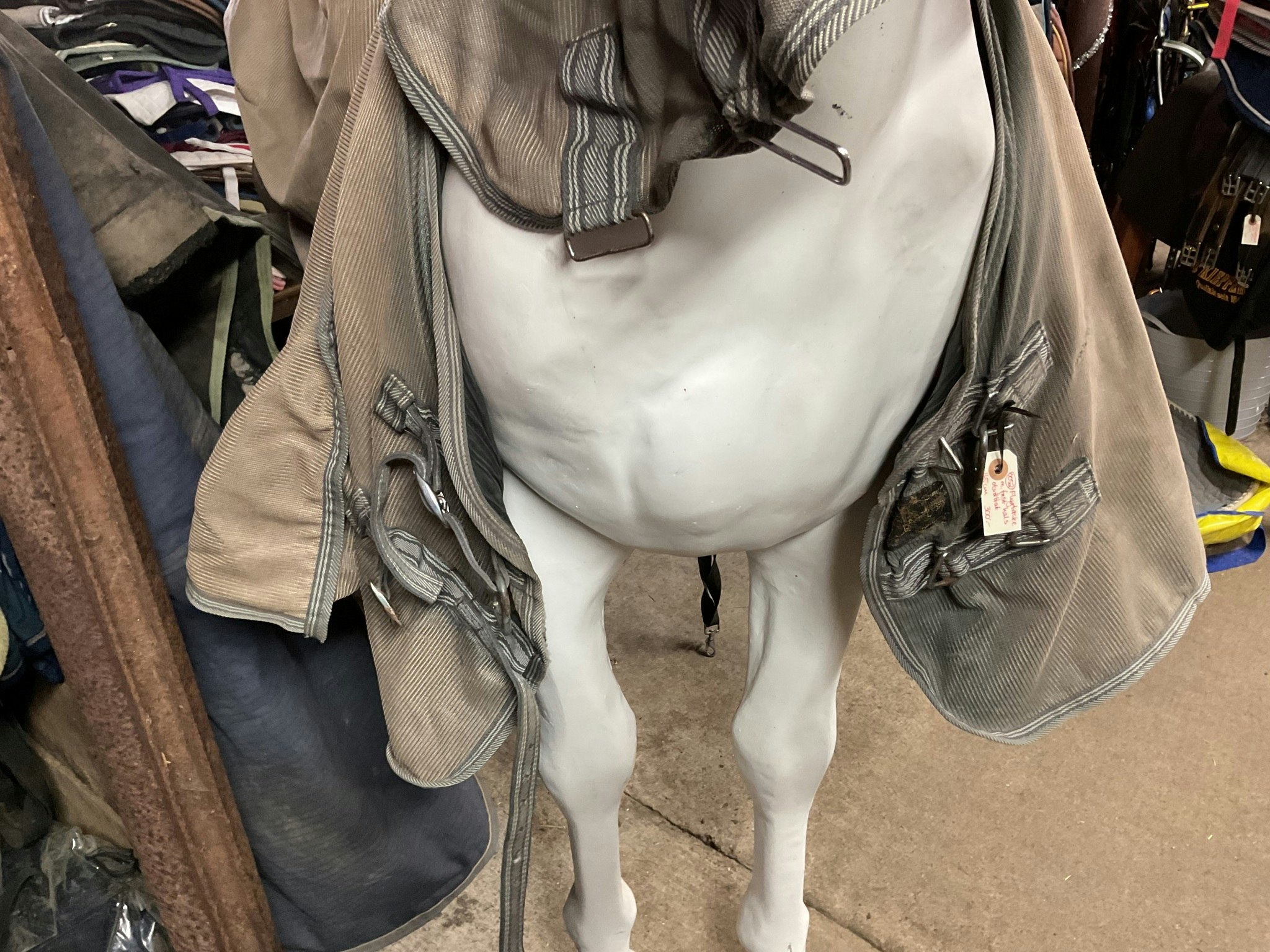 Flugtäcke med fast hals, otvättat, 165 cm