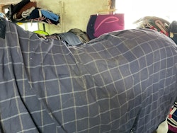 Sommartäcke, blått, 135 cm, otvättat