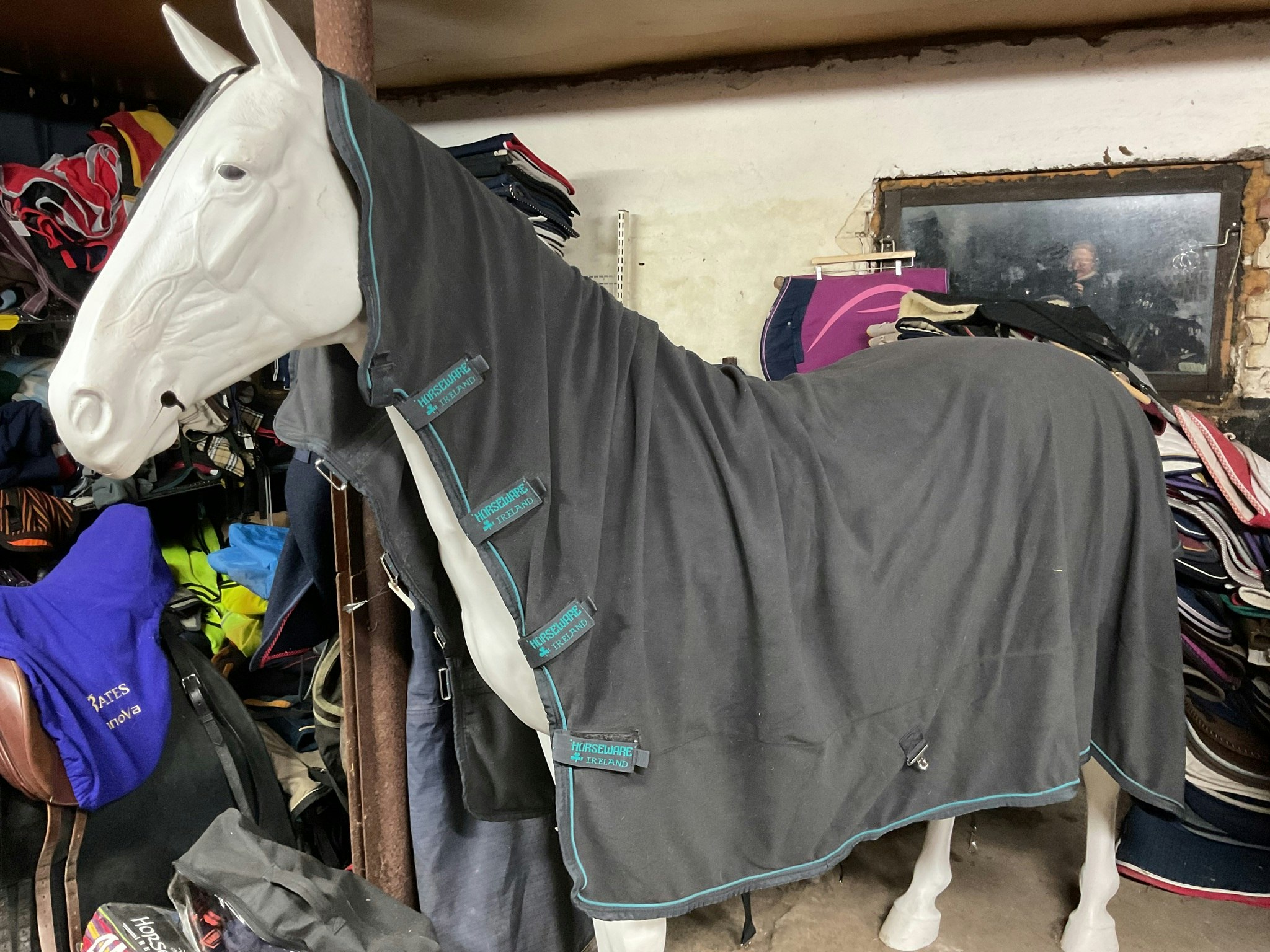 Amigo fleeecetäcke med hals, grått, 155 cm