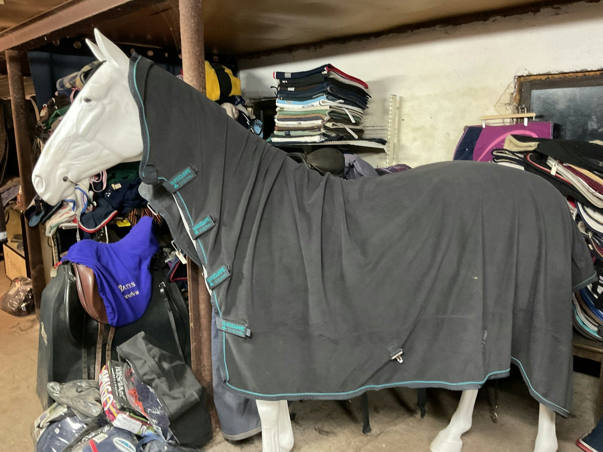 Amigo fleeecetäcke med hals, grått, 155 cm