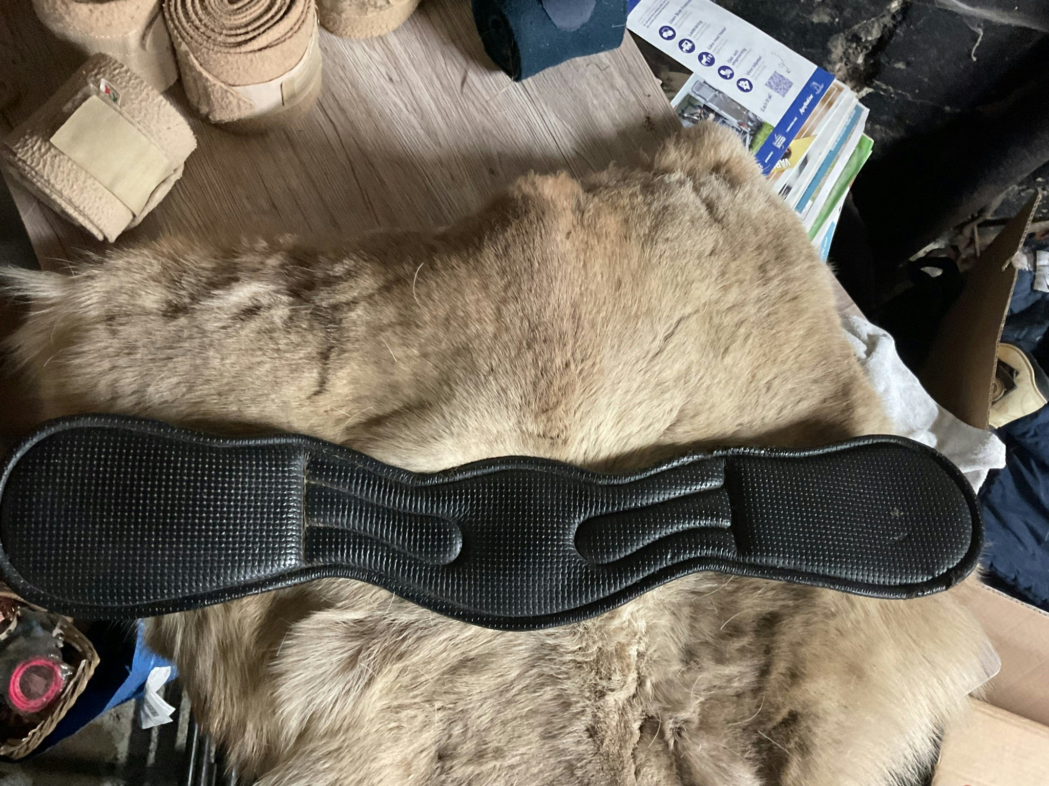 Tekna sadelgjord,svart,65 cm, naggad på ena kanten