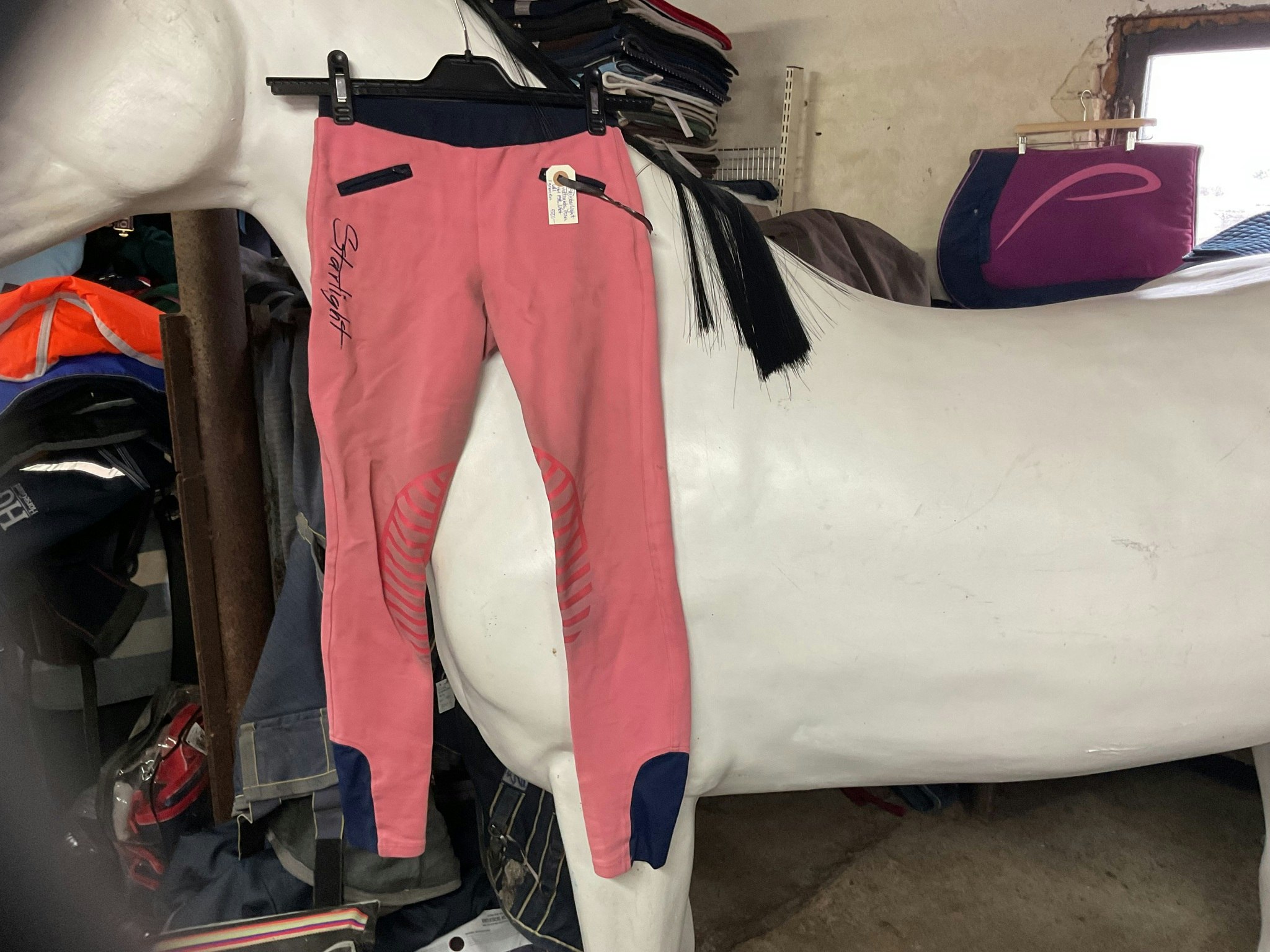 Starlight rid tights,rosa,stl 158,liter hål i grenen