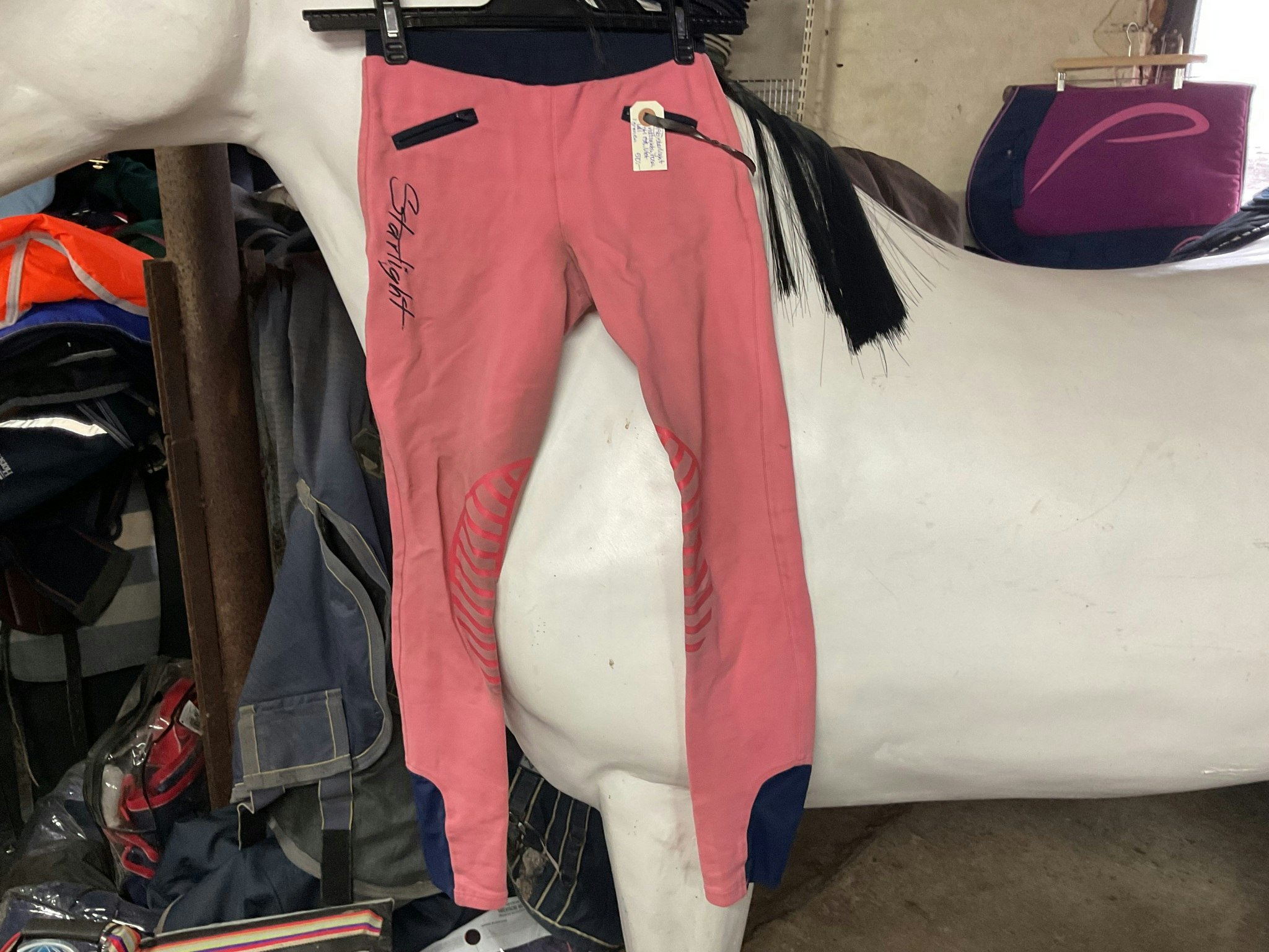 Starlight rid tights,rosa,stl 158,liter hål i grenen