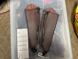 Shortchaps,läder,xs,nya,bruna