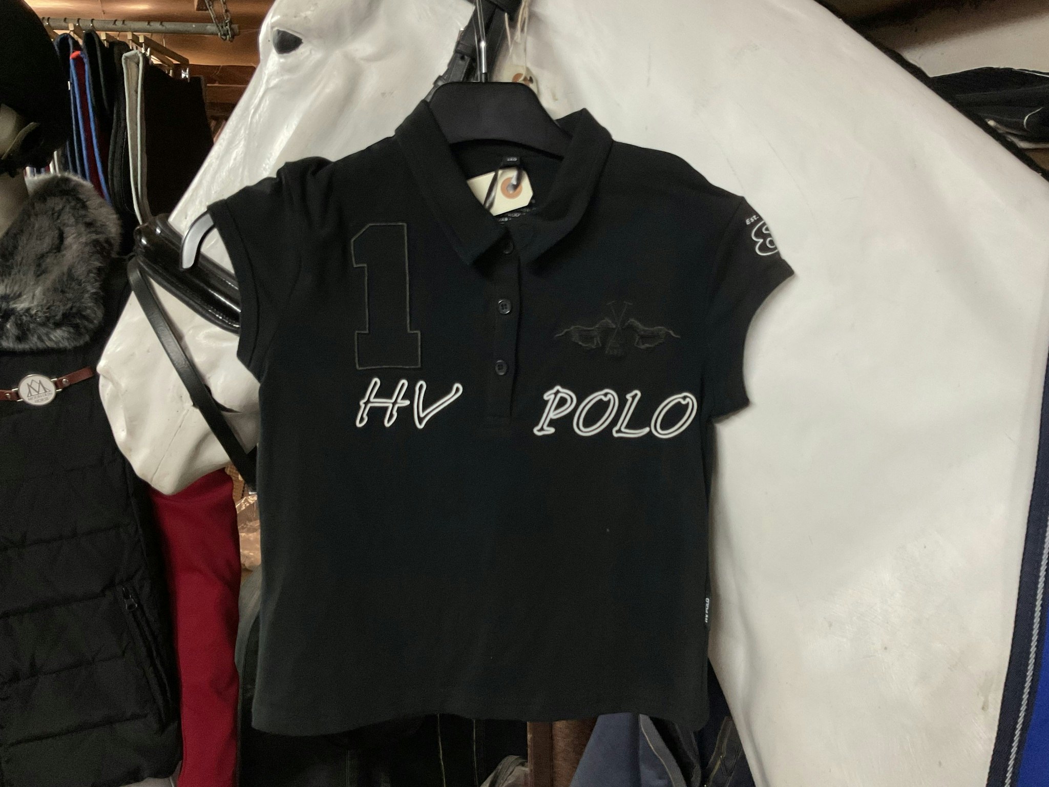 HV polo piké svart,stl 140,ny