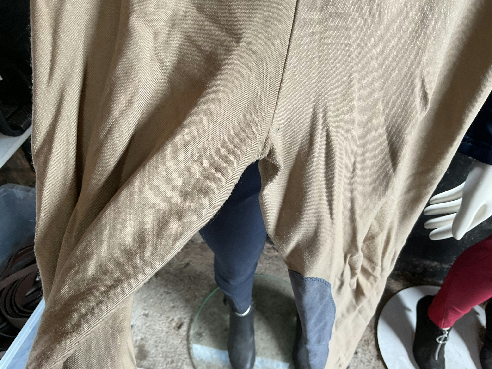 Ridtights herr,beige, knäskodda,m