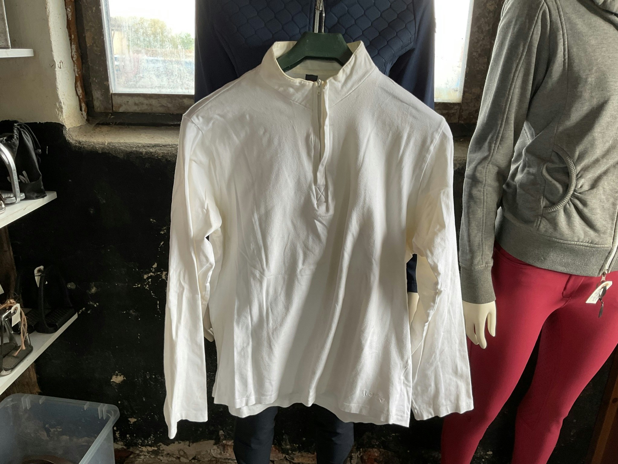 Tävlingstrlja, vit med ngn fläck, herr, stl XL