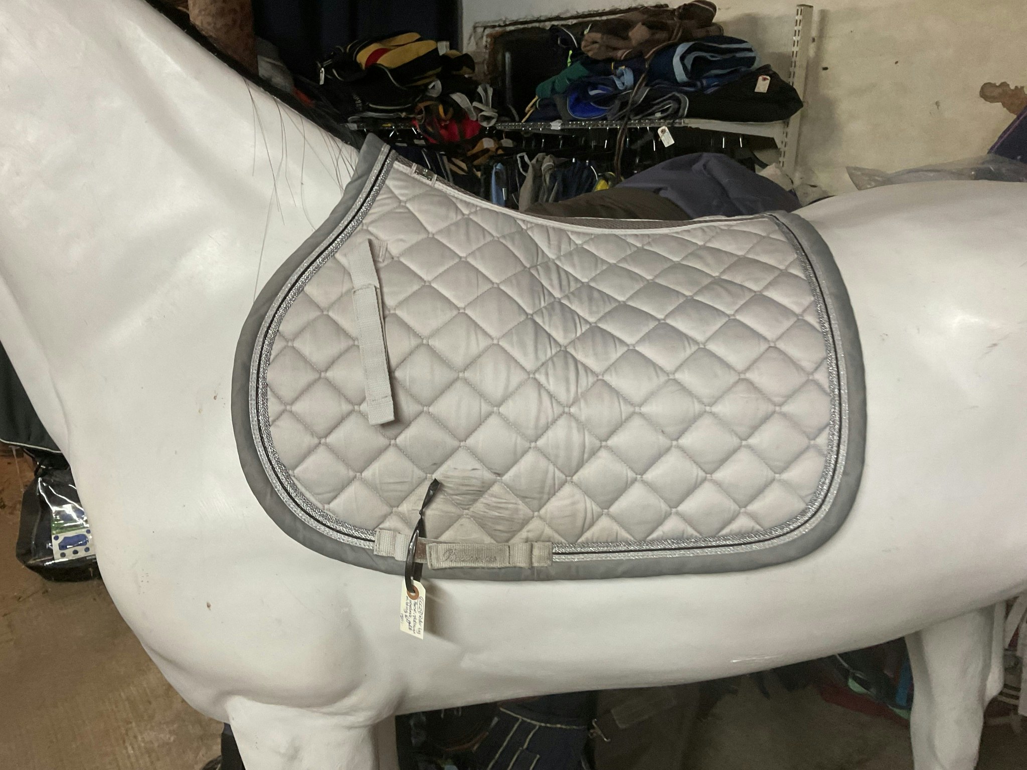 Rider by horse, platinum,schabrak,grått med bling, 16”