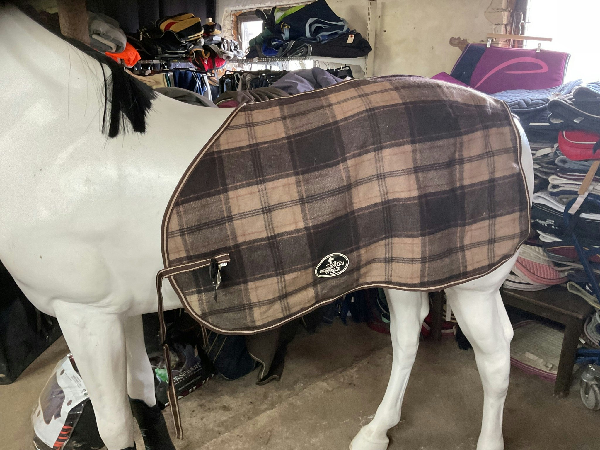 Top equestrian wear,ländtäcke,ull,p,rutigt
