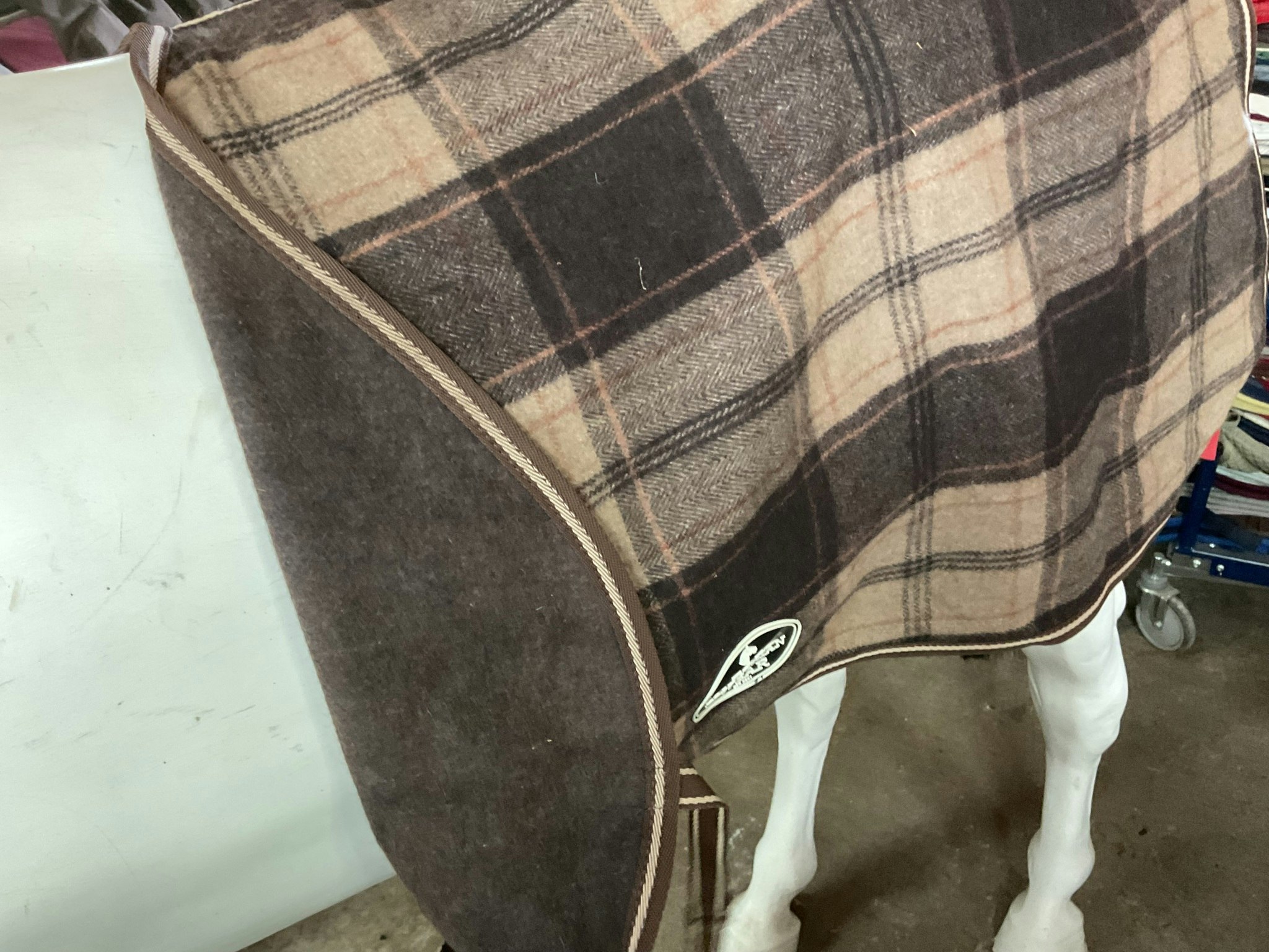 Top equestrian wear,ländtäcke,ull,p,rutigt