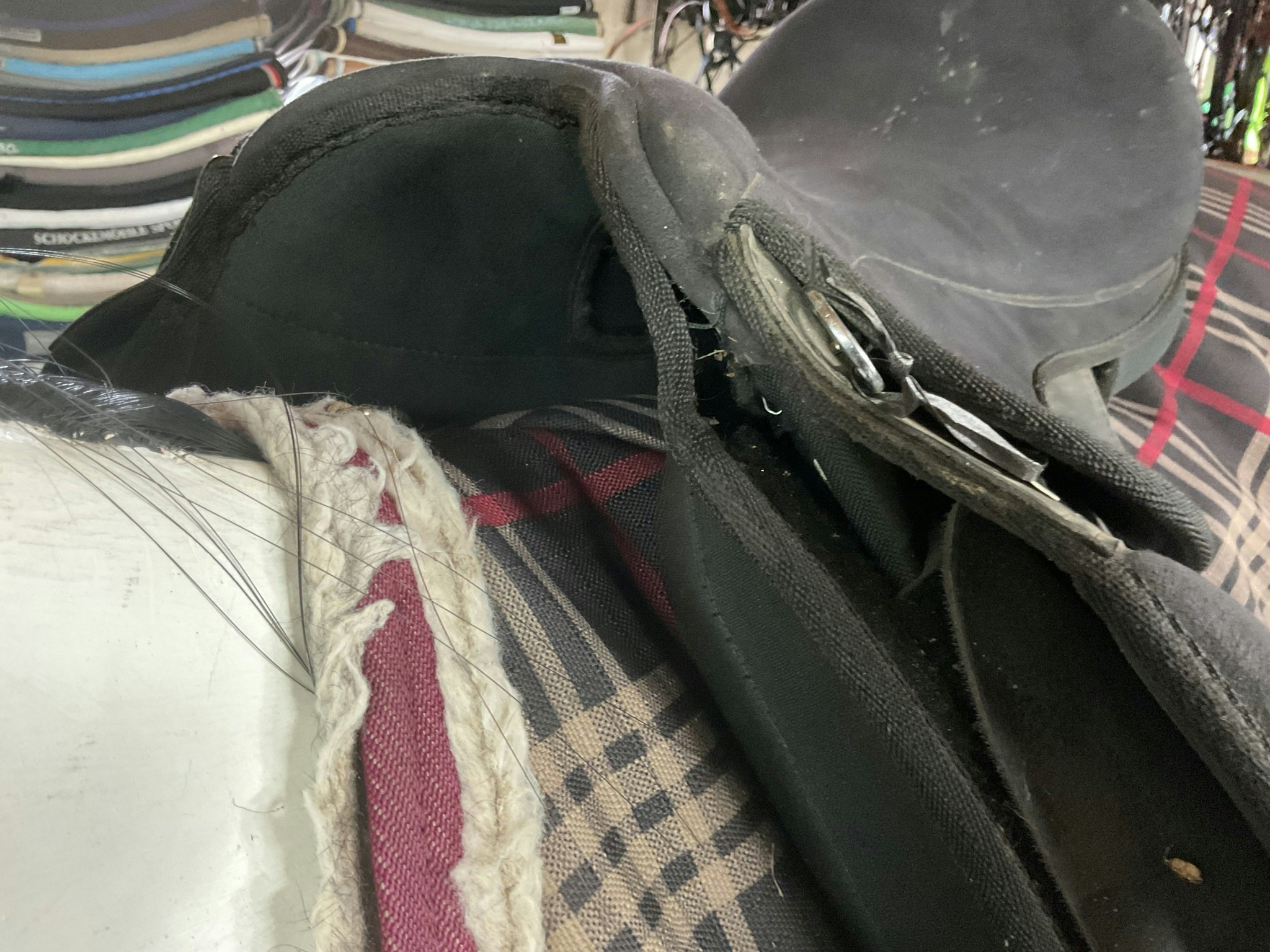 Clarisge house,dressyrsadel, 17,5”, svart, 31 bom, släppt en söm