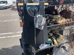Komperdell ryggskydd, svart med blått, stl XL, ny,ord.pris 2400