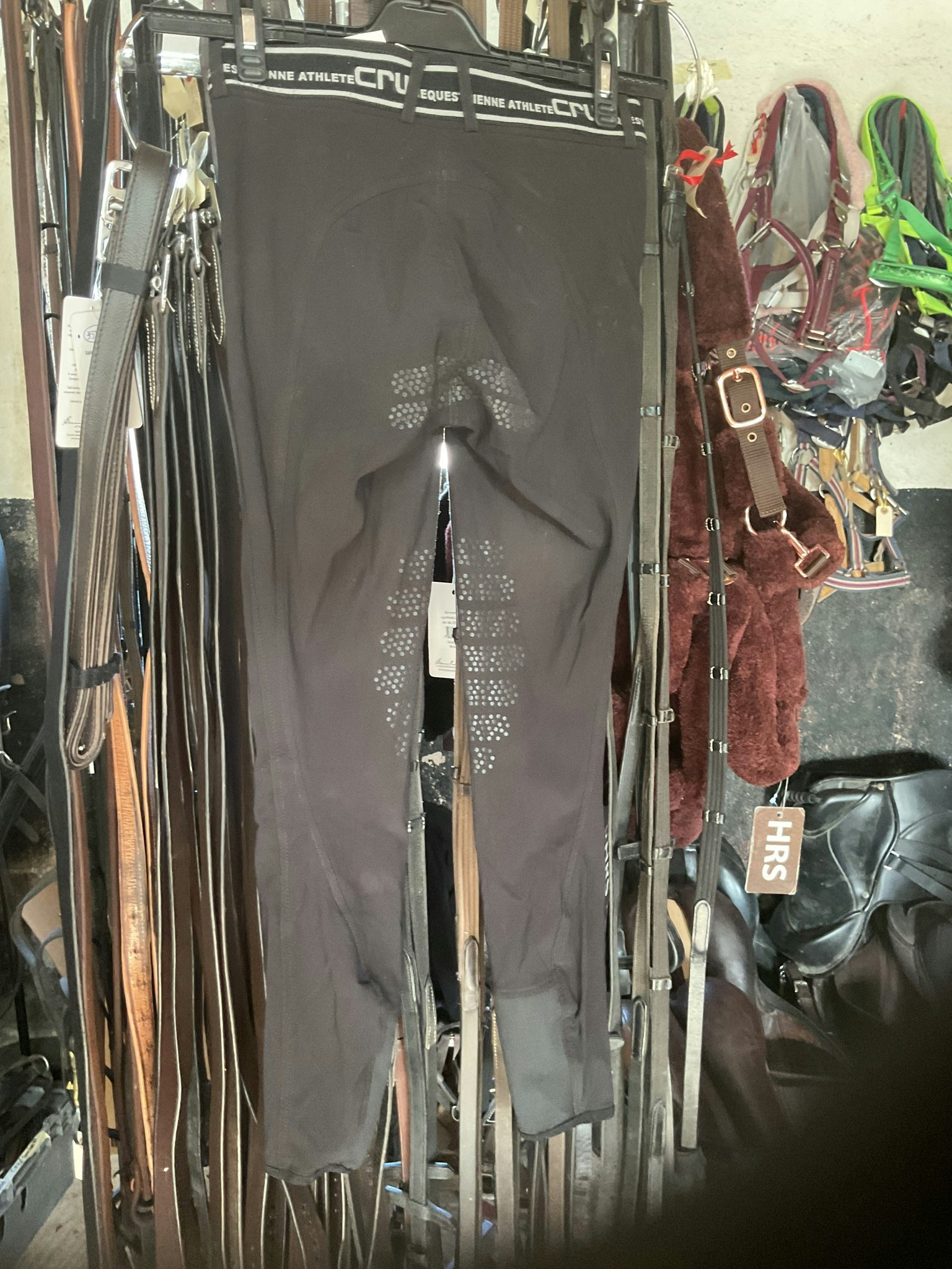 CRW ridtights, svart, fullgrip, stl 160