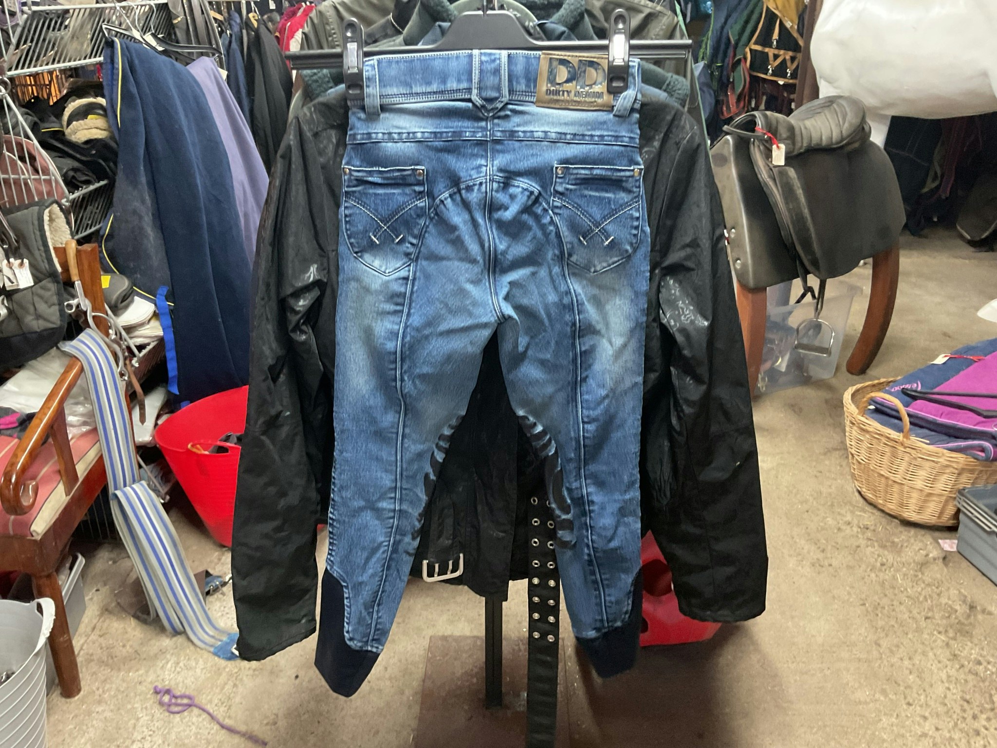 Dirty denim jeans ridbyxor,knägrip,stl 140