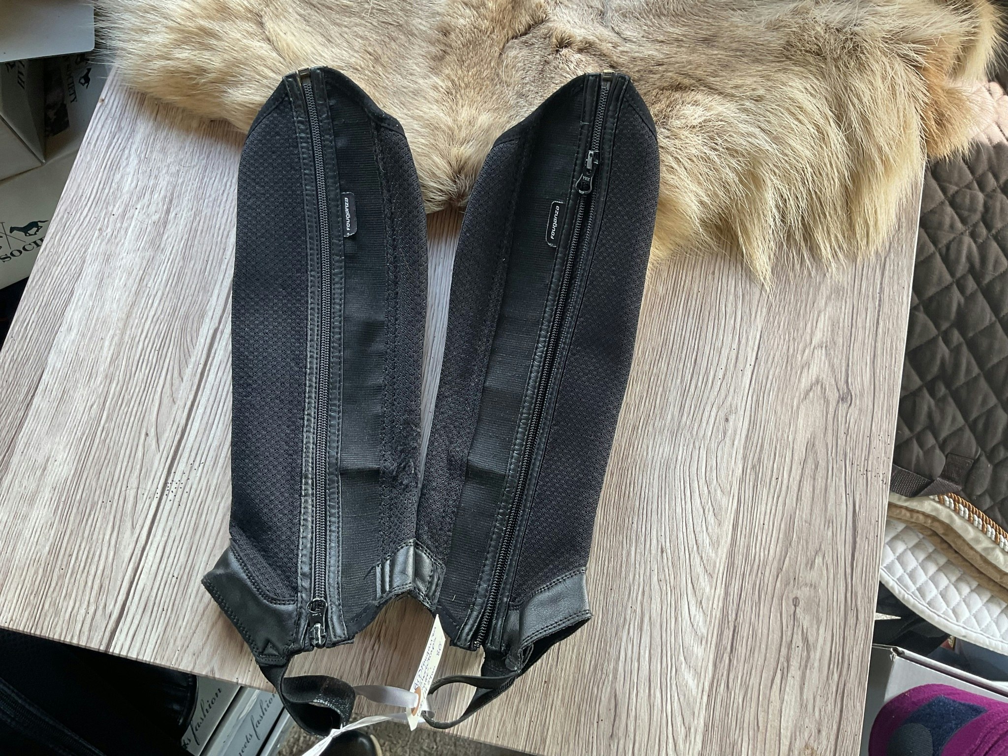 Fouganza shortchaps,”nät”, 12 år/höjd 34 cm