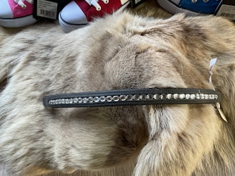 Pannband svart med glaspärlor,40 cm