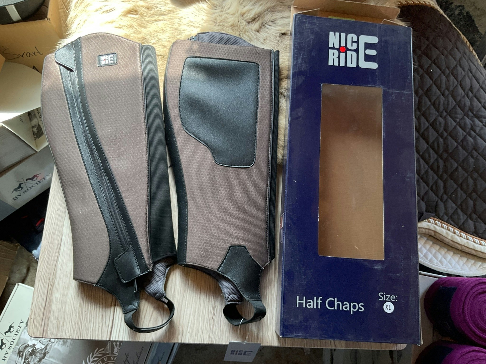 Nice ride ,halfchaps,bruna,stl XL,nya