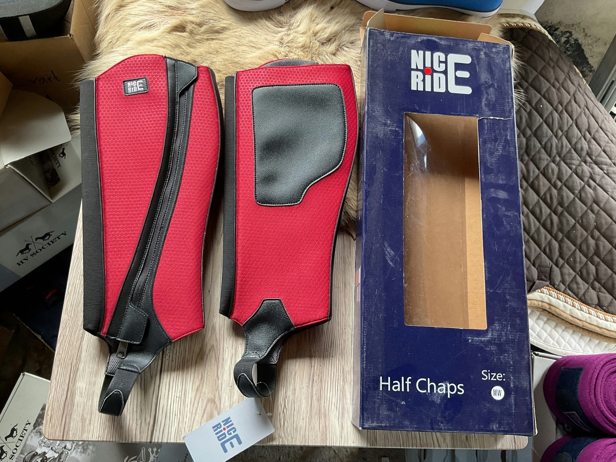 Nice ride halfchaps,röda,stl MW,nya