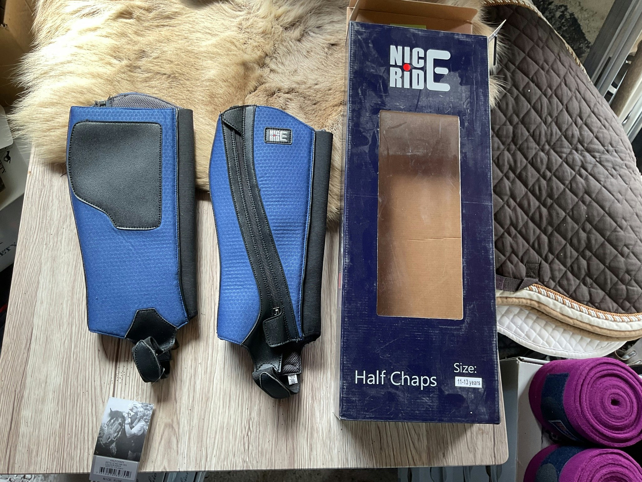 Nice ride halfchaps,blåa,stl 11-13 år,nya