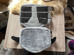 Benskydd med ludd,4-pack,gråa,f,nya