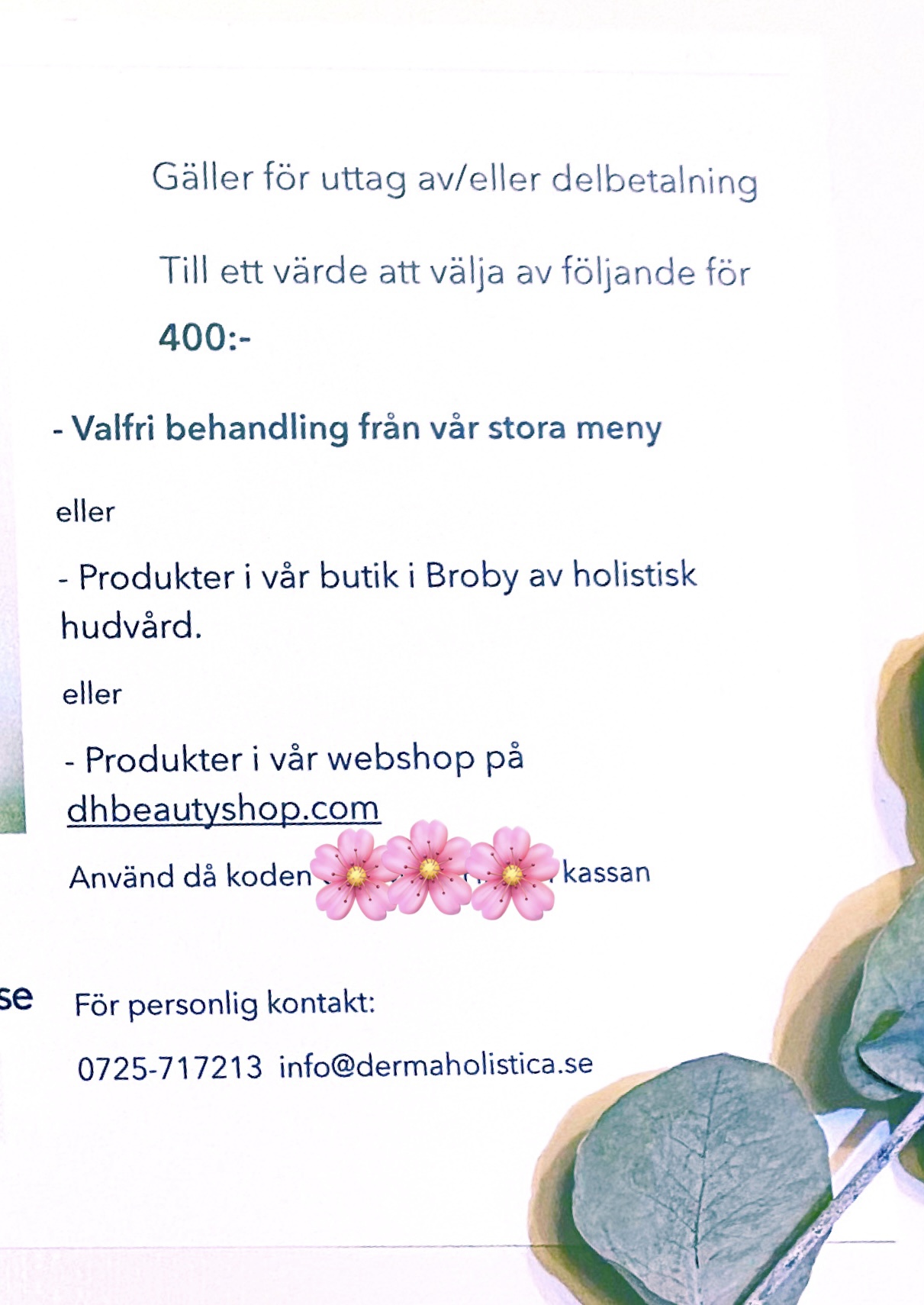 Värdekort 400 kr + Face Mask Black 50 ml Maria Åkerberg