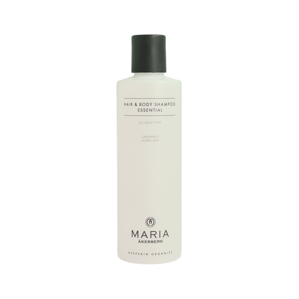 Erbjudande! 25% rabatt på Maria Åkerberg Hair & Body Shampoo Essential!   Hair & Body Shampoo Essential är ett milt, vårdande schampo och en fräsch duschgel i ett. Produkten innehåller eteriska oljor 