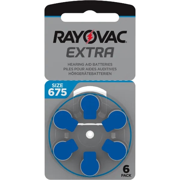 Rayovac Extra Hörapparatsbatteri 675 Blå 6 st/fp