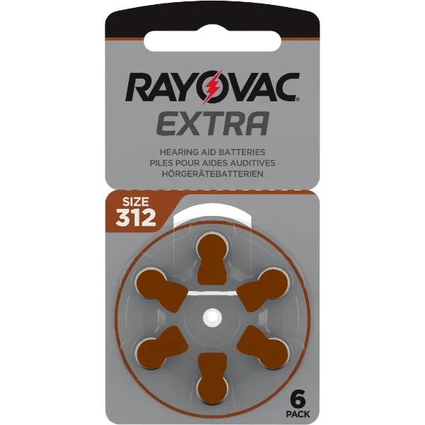 Rayovac Extra Hörapparatsbatteri 312 Brun 6 st/fp