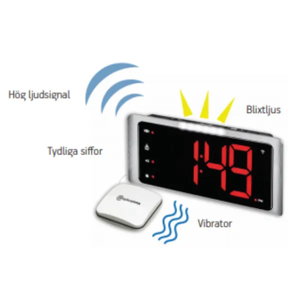 Digital väckarklocka TCL 410 Amplicomms med vibrator