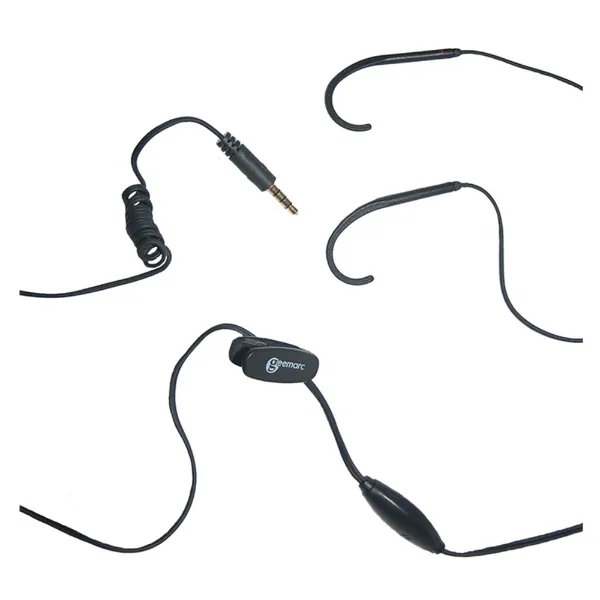 Slingkrok MED mikrofon CL Hook 8 Dubbel Slingkrok med TVÅ öronkrokar, idealisk för användning med hörapparat i T-läge