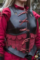 Female Leather Armour - Ox Brun/Röd