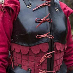 Female Leather Armour - Ox Brun/Röd