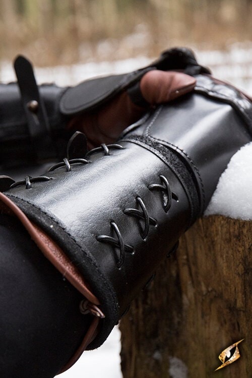 Leather Gauntlet - Svart