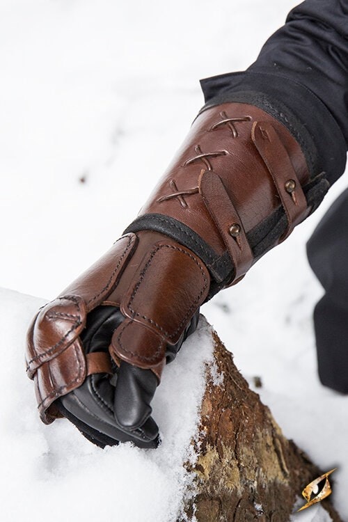 Leather Gauntlet - Brun