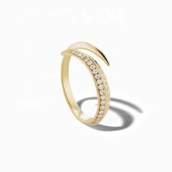 925 SILVER SWIRL OPEN PAVE RING