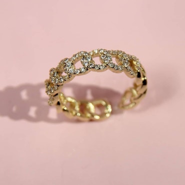 18k gold plated chain ring