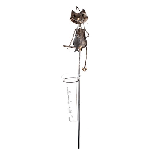 Regnmätare Katt inkl. mätglas i plast