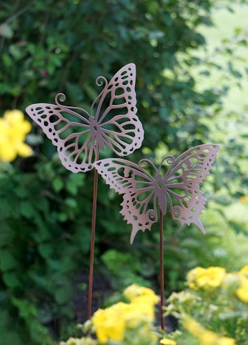 Fjäril trädgårdsstick Brun 70cm